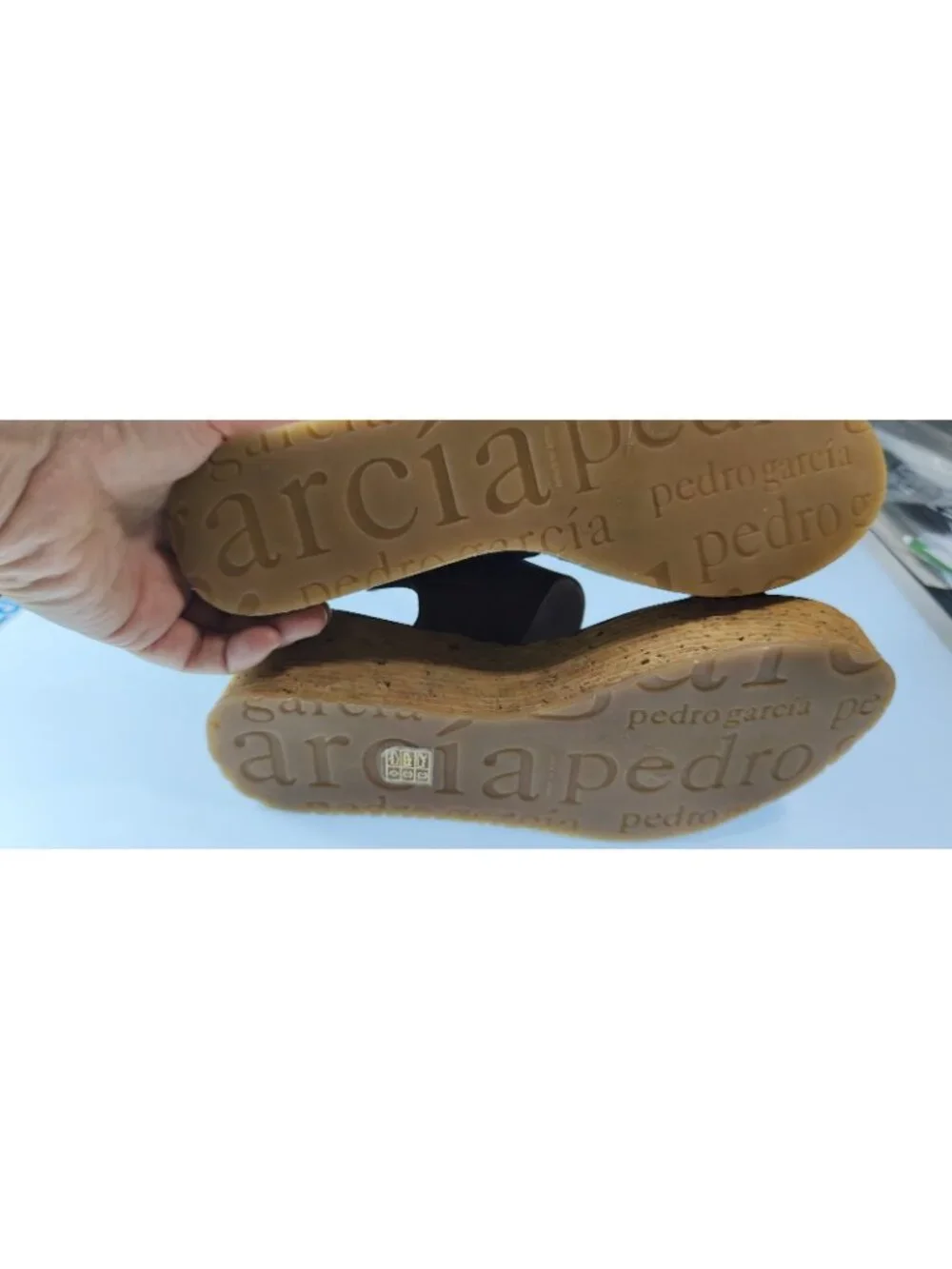 Pedro Garcia Noira Platform Slingback Sandal Suede Cork Wedge EU40 US9.5 Brown